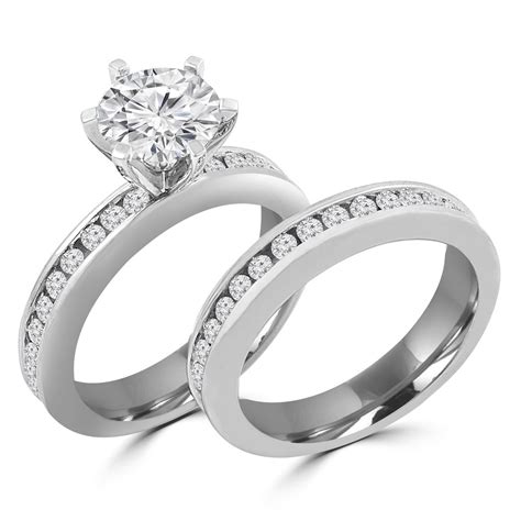 channel set solitaire engagement ring.